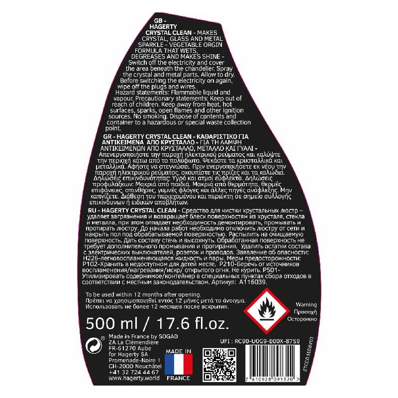 Crystal Clean : crystal, glass and metal cleaner Crystal Clean : crystal, glass and metal cleaner