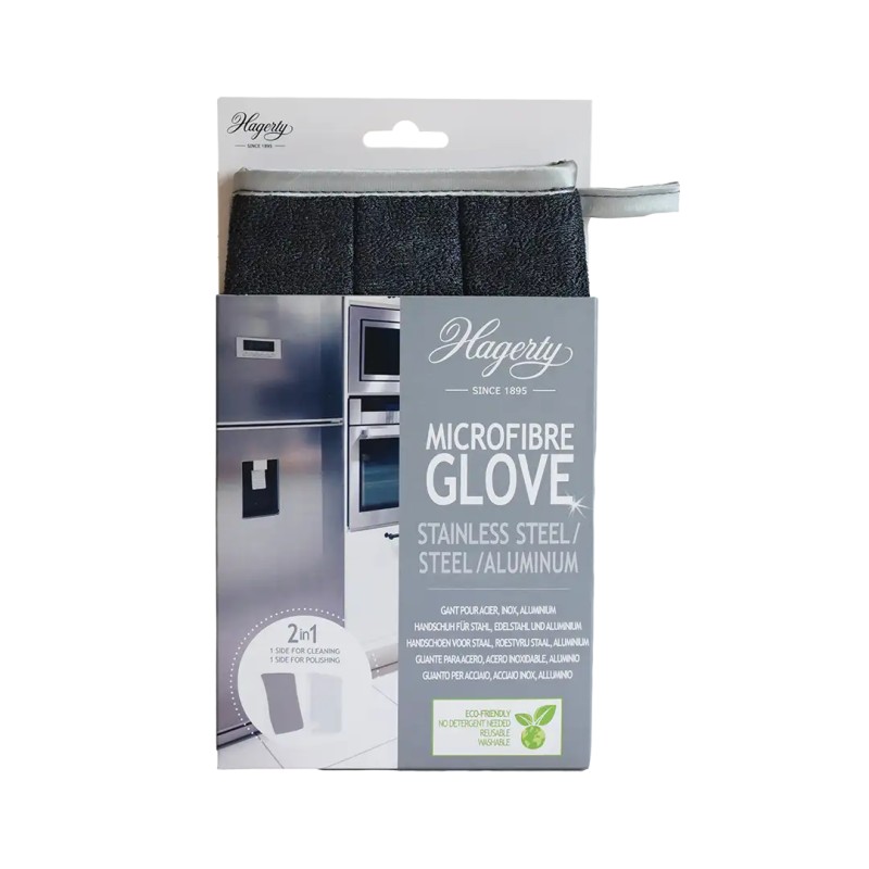 Gant microfibre pour nettoyer les surfaces en acier ou inox
