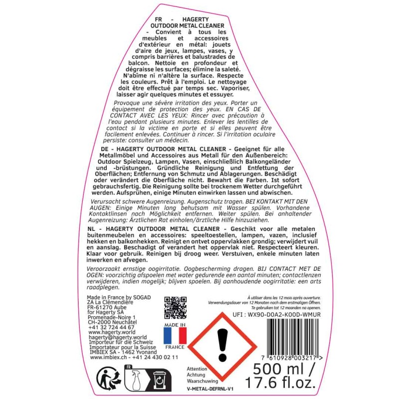 Outdoor Metal Cleaner: Detergente per mobili in metallo Outdoor Metal Cleaner: Detergente per mobili in metallo