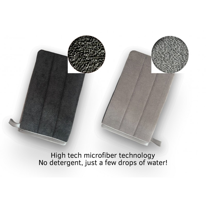 Manopla de microfibra para la limpieza de acero inoxidable, aluminio y cromados